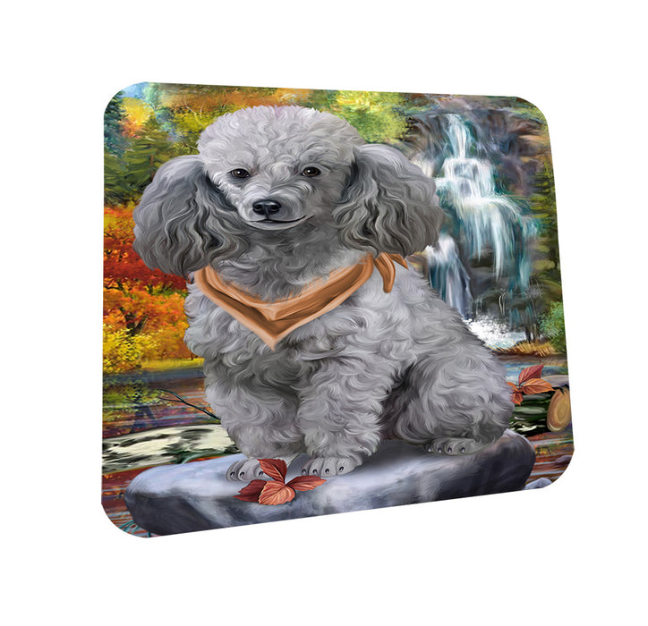 Scenic Waterfall Poodle Dog Coasters Set of 4 CST49436
