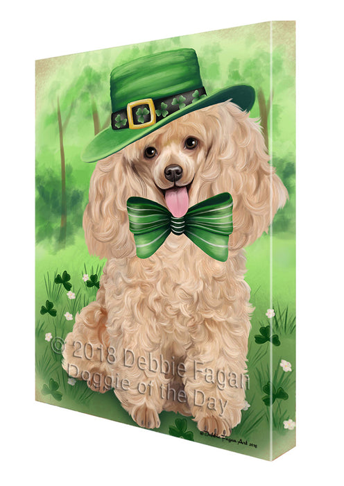 St. Patricks Day Irish Portrait Poodle Dog Canvas Wall Art CVS59088