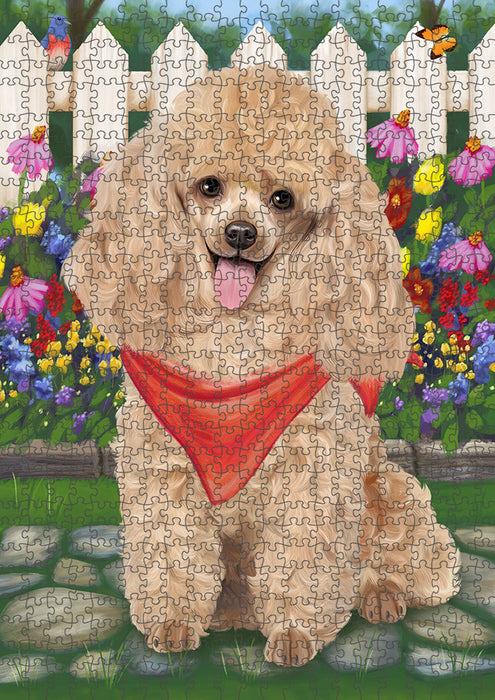 Spring Floral Poodle Dog Puzzle with Photo Tin PUZL54501