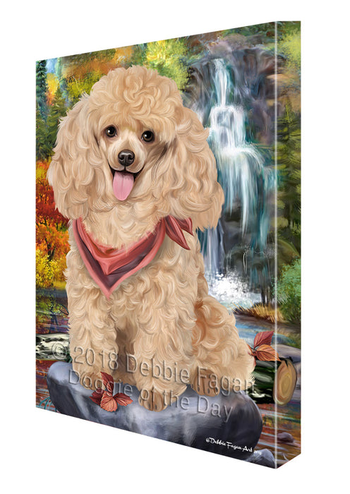 Scenic Waterfall Poodle Dog Canvas Wall Art CVS60915