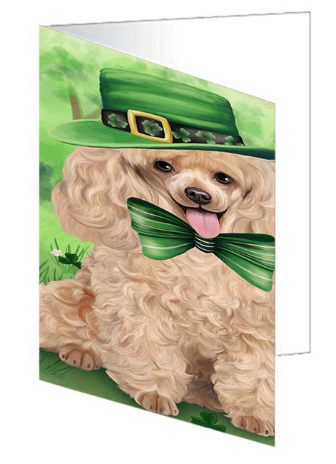 St. Patricks Day Irish Portrait Poodle Dog Handmade Artwork Assorted Pets Greeting Cards and Note Cards with Envelopes for All Occasions and Holiday Seasons GCD52094