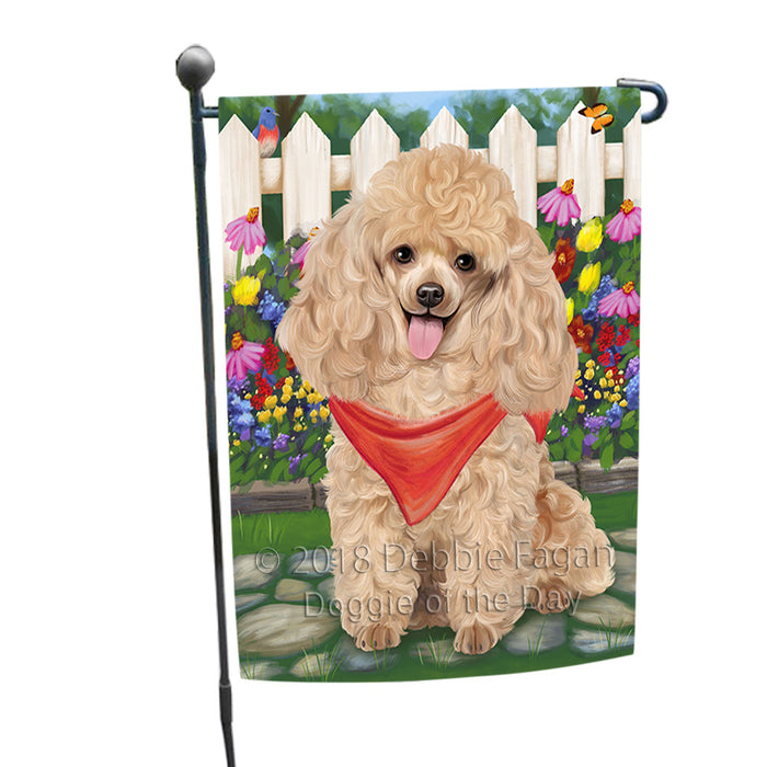 Spring Floral Poodle Dog Garden Flag GFLG50094