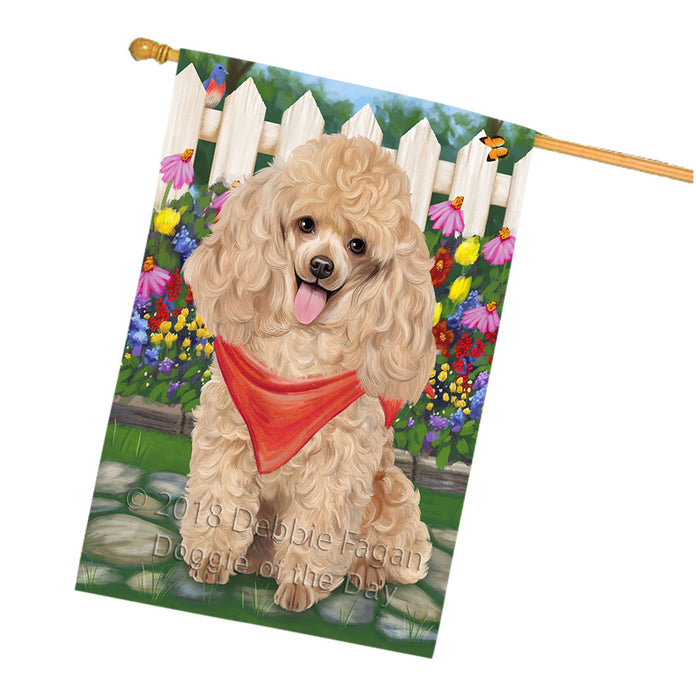 Spring Floral Poodle Dog House Flag FLG50230