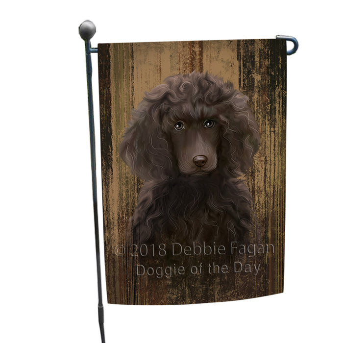 Rustic Poodle Dog Garden Flag GFLG50477