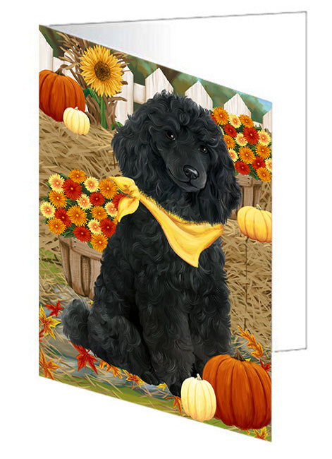 Fall Autumn Greeting Pomeranian Dog with Pumpkins Handmade Artwork Assorted Pets Greeting Cards and Note Cards with Envelopes for All Occasions and Holiday Seasons GCD56528