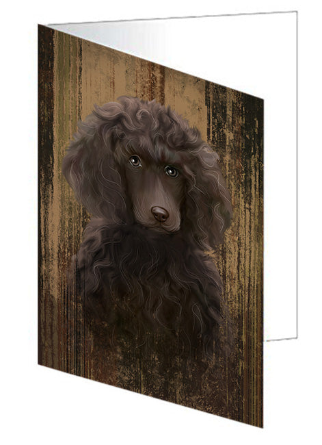 Rustic Poodle Dog Handmade Artwork Assorted Pets Greeting Cards and Note Cards with Envelopes for All Occasions and Holiday Seasons GCD55817