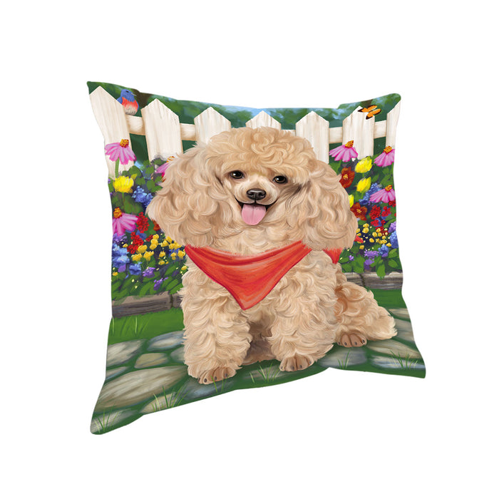 Spring Floral Poodle Dog Pillow PIL56916