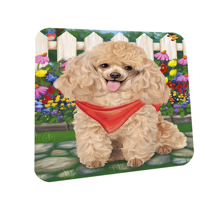 Spring Floral Poodle Dog Coasters Set of 4 CST50166