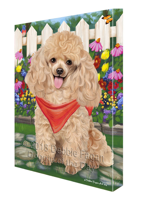 Spring Floral Poodle Dog Canvas Wall Art CVS68137