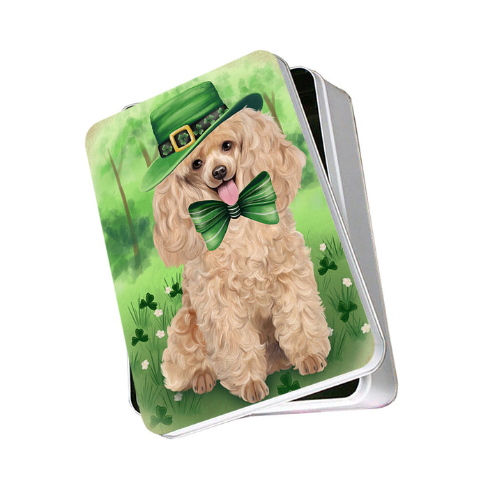 St. Patricks Day Irish Portrait Poodle Dog Photo Storage Tin PITN49355