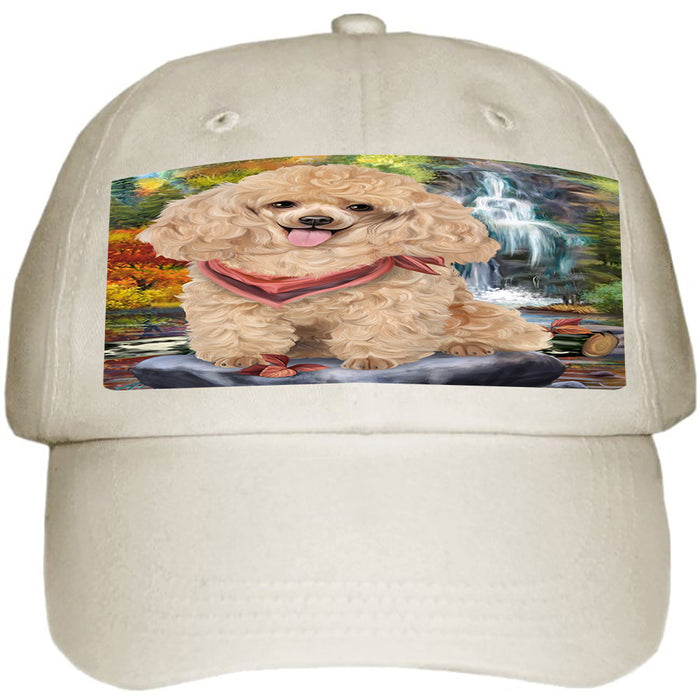 Scenic Waterfall Poodle Dog Ball Hat Cap HAT52269