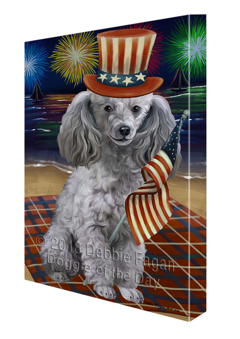 4th of July Independence Day Firework Poodle Dog Canvas Wall Art CVS56379