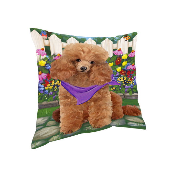 Spring Floral Poodle Dog Pillow PIL56920