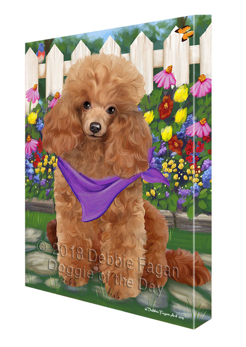 Spring Floral Poodle Dog Canvas Wall Art CVS68146