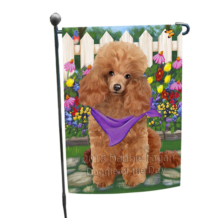 Spring Floral Poodle Dog Garden Flag GFLG50095