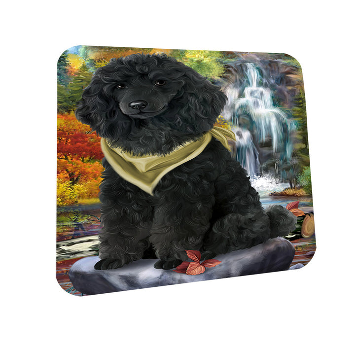 Scenic Waterfall Poodle Dog Coasters Set of 4 CST49438