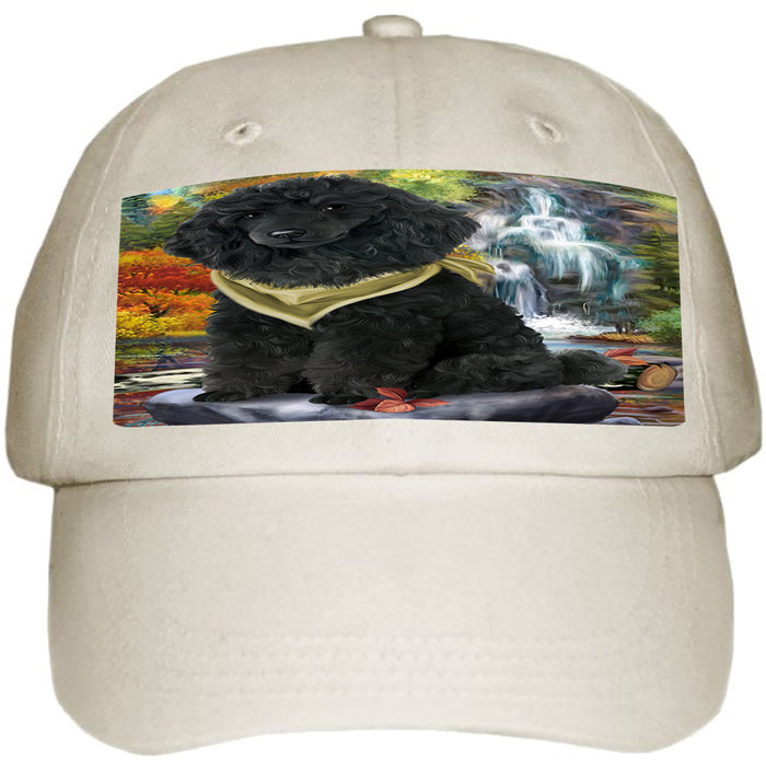 Scenic Waterfall Poodle Dog Ball Hat Cap HAT52272