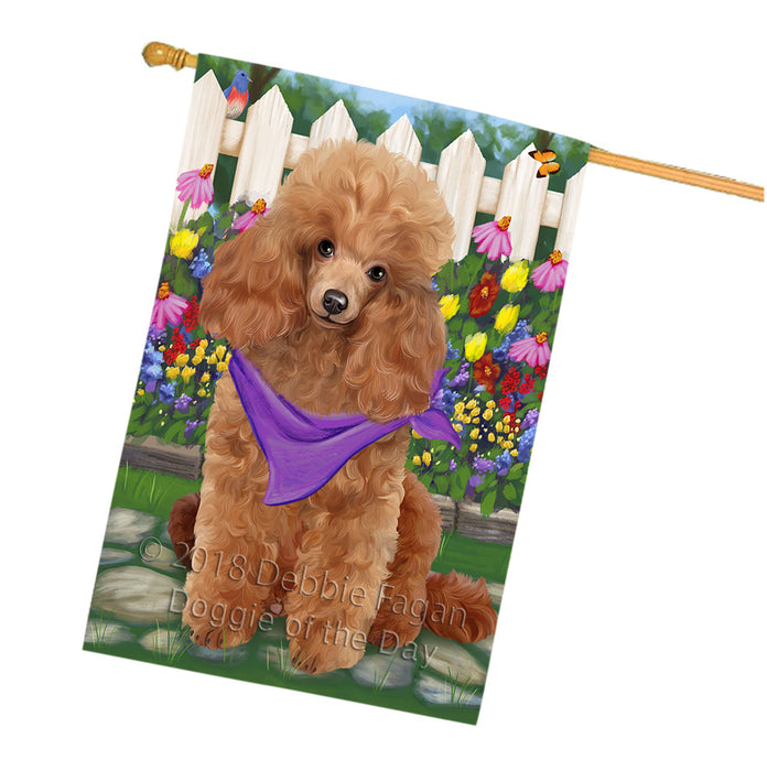 Spring Floral Poodle Dog House Flag FLG50231