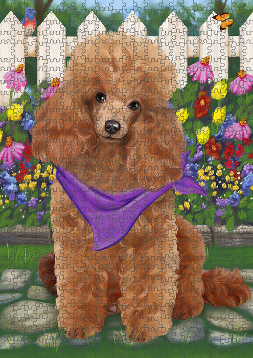 Spring Floral Poodle Dog Puzzle with Photo Tin PUZL54504