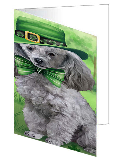 St. Patricks Day Irish Portrait Poodle Dog Handmade Artwork Assorted Pets Greeting Cards and Note Cards with Envelopes for All Occasions and Holiday Seasons GCD52100