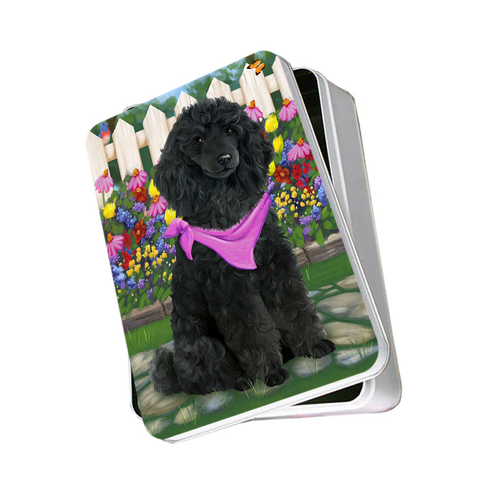 Spring Floral Poodle Dog Photo Storage Tin PITN50209
