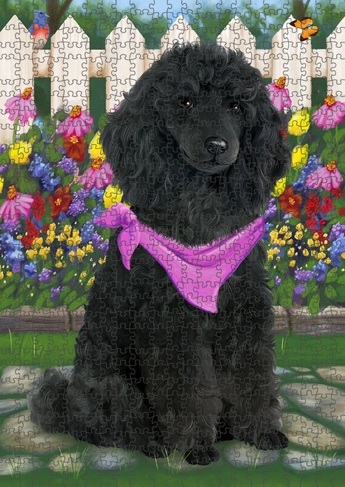 Spring Floral Poodle Dog Puzzle with Photo Tin PUZL54507