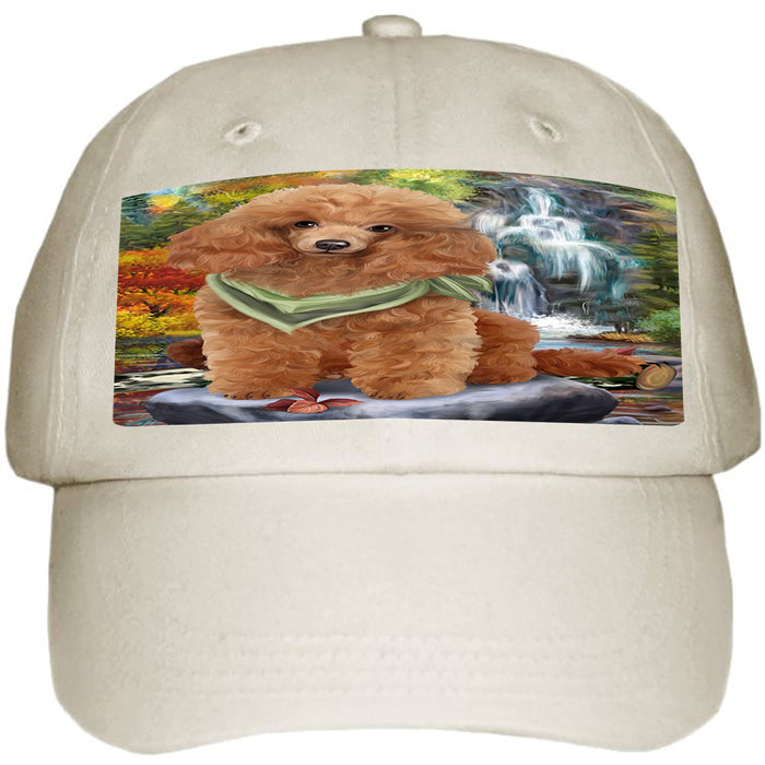 Scenic Waterfall Poodle Dog Ball Hat Cap HAT52275