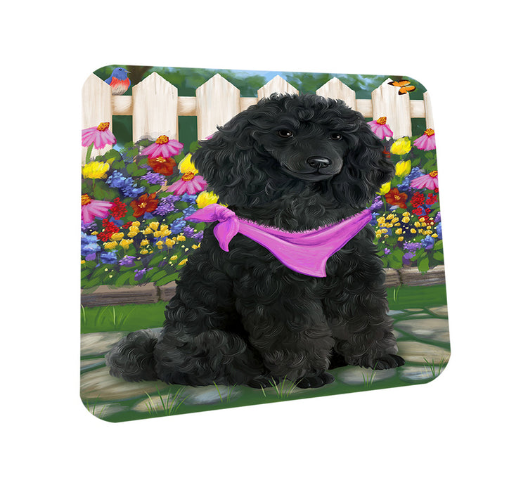 Spring Floral Poodle Dog Coasters Set of 4 CST50168