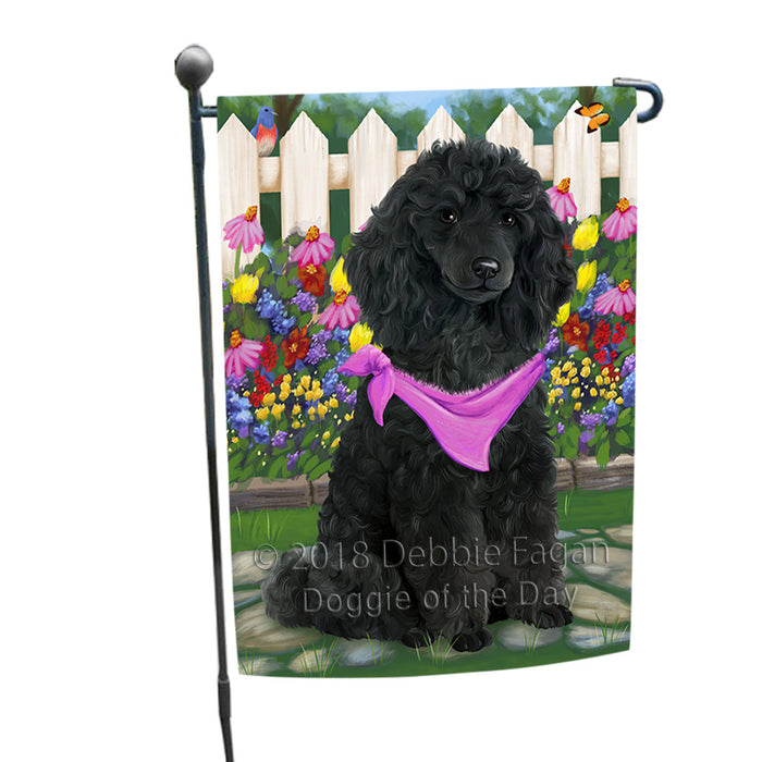 Spring Floral Poodle Dog Garden Flag GFLG50096