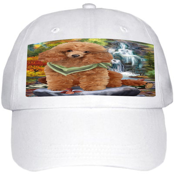 Scenic Waterfall Poodle Dog Ball Hat Cap HAT52275
