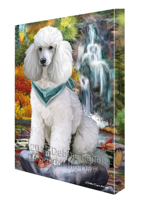 Scenic Waterfall Poodle Dog Canvas Wall Art CVS60942