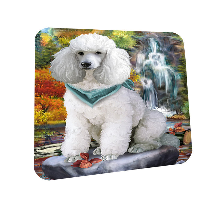 Scenic Waterfall Poodle Dog Coasters Set of 4 CST49440