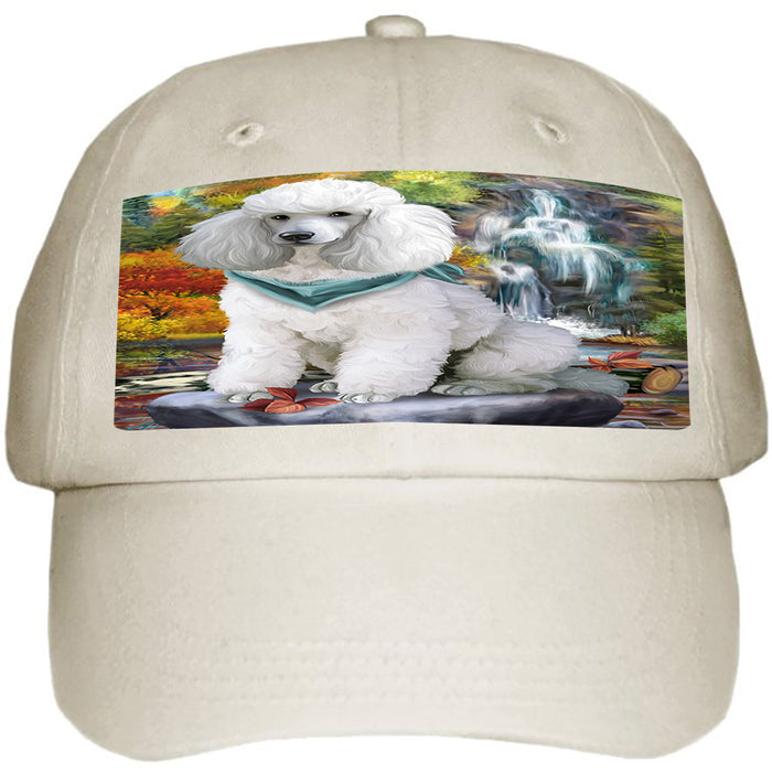 Scenic Waterfall Poodle Dog Ball Hat Cap HAT52278