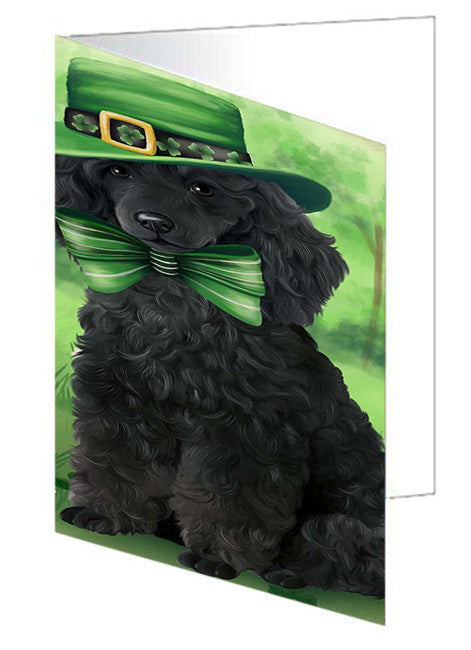 St. Patricks Day Irish Portrait Poodle Dog Handmade Artwork Assorted Pets Greeting Cards and Note Cards with Envelopes for All Occasions and Holiday Seasons GCD52103