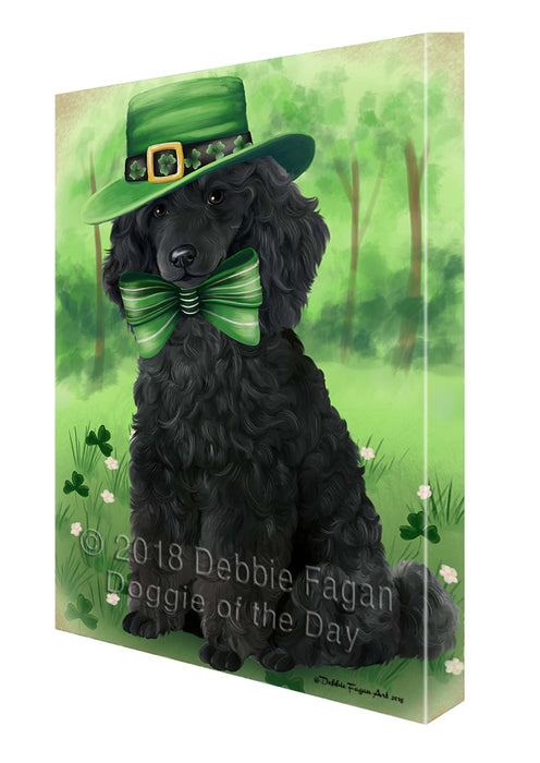 St. Patricks Day Irish Portrait Poodle Dog Canvas Wall Art CVS59115