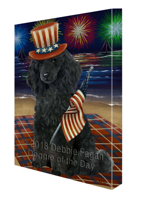 4th of July Independence Day Firework Poodle Dog Canvas Wall Art CVS56397