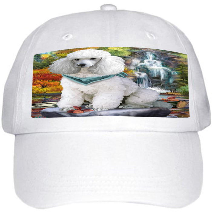 Scenic Waterfall Poodle Dog Ball Hat Cap HAT52278