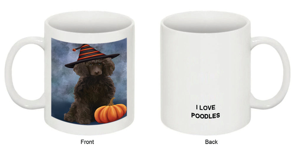 Happy Halloween Poodle Dog Wearing Witch Hat with Pumpkin Coffee Mug MUG50164
