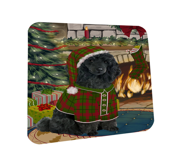 The Stocking was Hung Poodle Dog Coasters Set of 4 CST55524