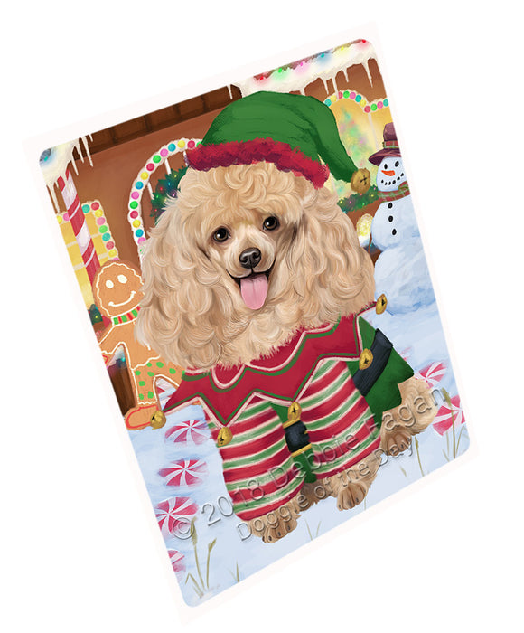 Christmas Gingerbread House Candyfest Poodle Dog Large Refrigerator / Dishwasher Magnet RMAG101160
