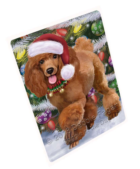 Trotting in the Snow Poodle Dog Large Refrigerator / Dishwasher Magnet RMAG94980