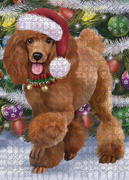 Trotting in the Snow Poodle Dog Puzzle  PUZL90012