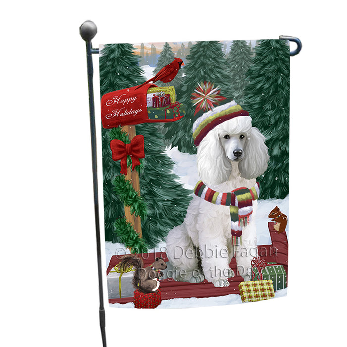 Merry Christmas Woodland Sled Poodle Dog Garden Flag GFLG55292