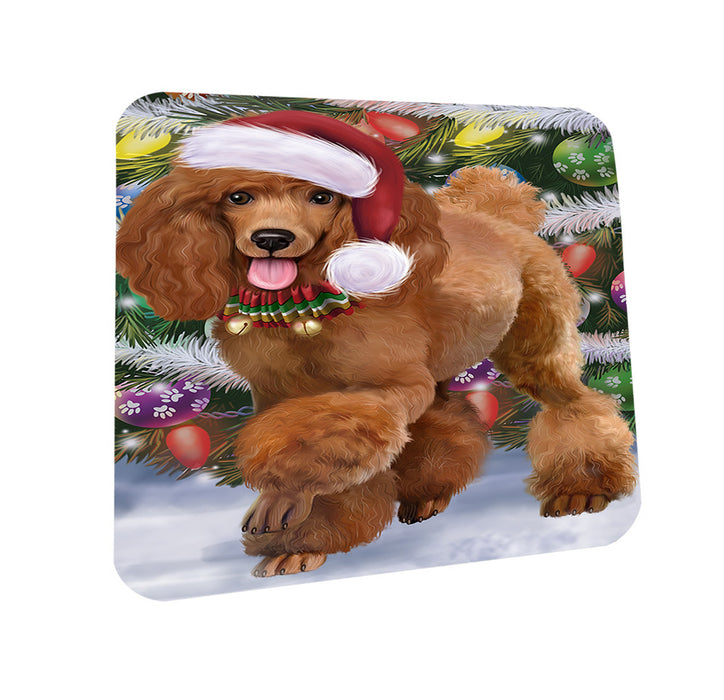 Trotting in the Snow Poodle Dog Coasters Set of 4 CST55410
