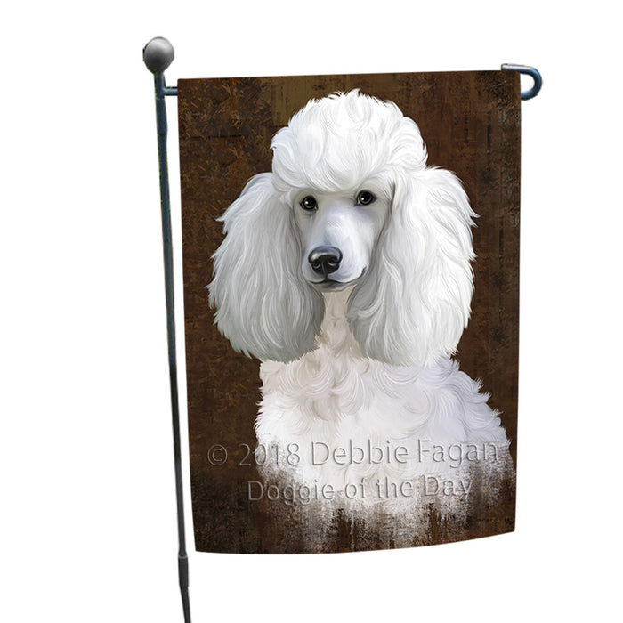 Rustic Poodle Dog Garden Flag GFLG54527