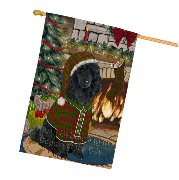 The Stocking was Hung Poodle Dog House Flag FLG55995