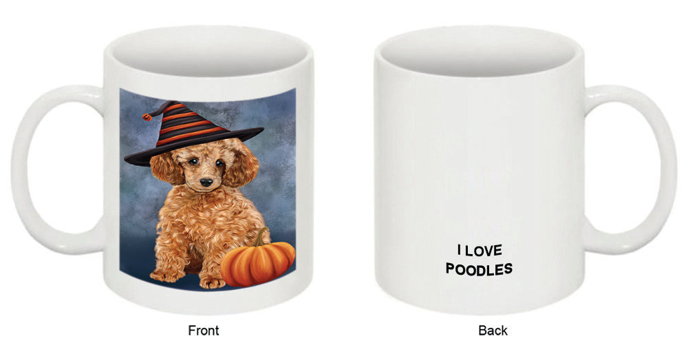 Happy Halloween Poodle Dog Wearing Witch Hat with Pumpkin Coffee Mug MUG50162