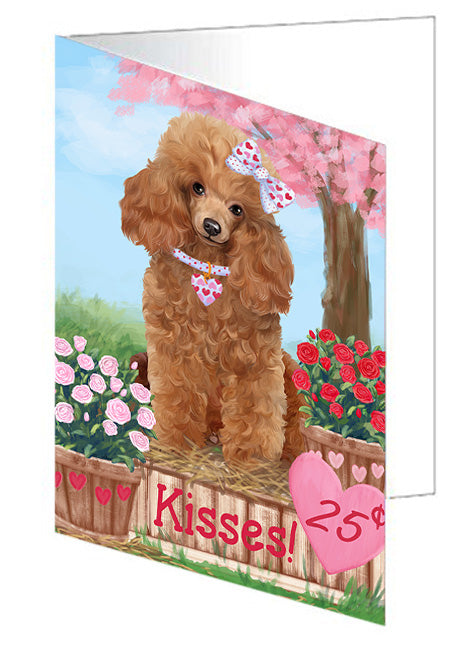 Rosie 25 Cent Kisses Poodle Dog Handmade Artwork Assorted Pets Greeting Cards and Note Cards with Envelopes for All Occasions and Holiday Seasons GCD72488