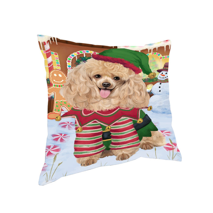 Christmas Gingerbread House Candyfest Poodle Dog Pillow PIL80220