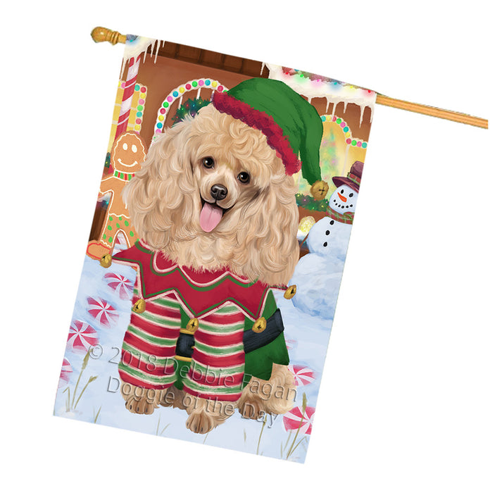 Christmas Gingerbread House Candyfest Poodle Dog House Flag FLG57166